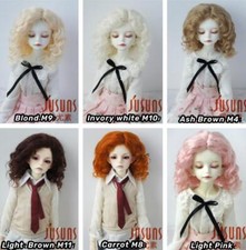 JD039 1/12 1/8 1/6 1/4 1/3 Curly BJD Mohair Wigs Top OB11 YOSD MSD SD Doll Hair