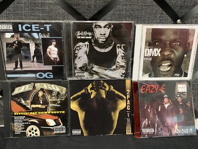 Lot Of 6 Rap/hiphop Easy-E , DMX, 2pac, Ice-T, Busta Rhymes, Lil Troy
