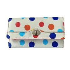 Mundi women's cream with multicolored polka dots wallet cardholder RFID safe