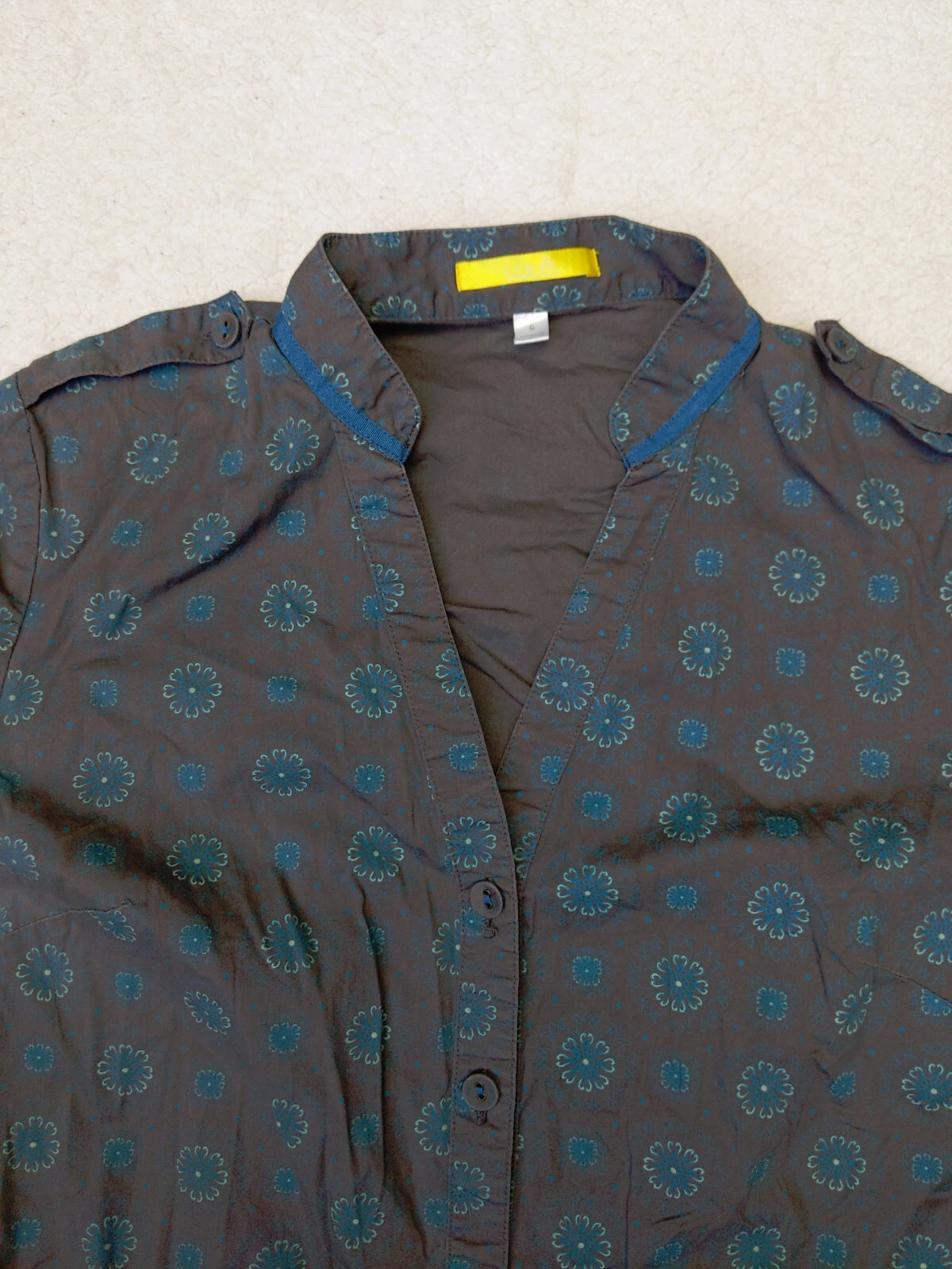 lole flower geometric tunic button down shirt