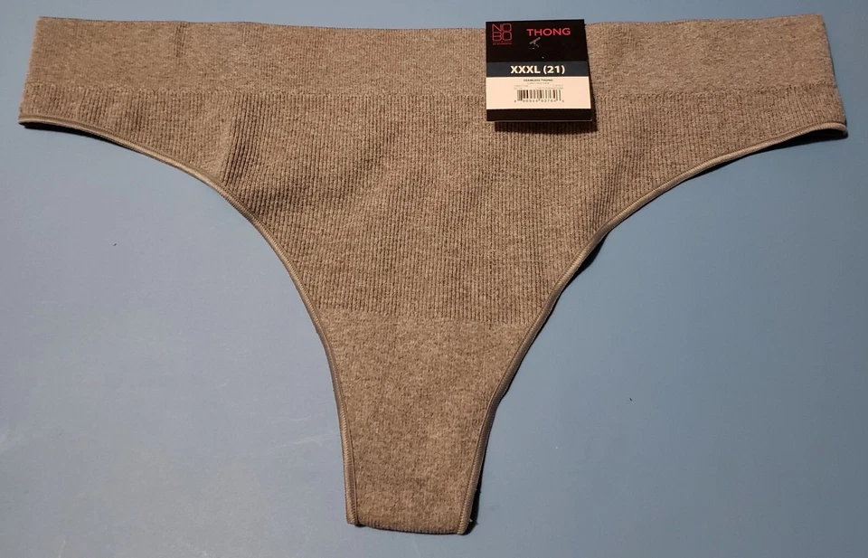 5 pares de tangas sin límites sin costuras XXXL 21 bragas gris jaspeado nuevas con etiquetas Foto 2 de 4