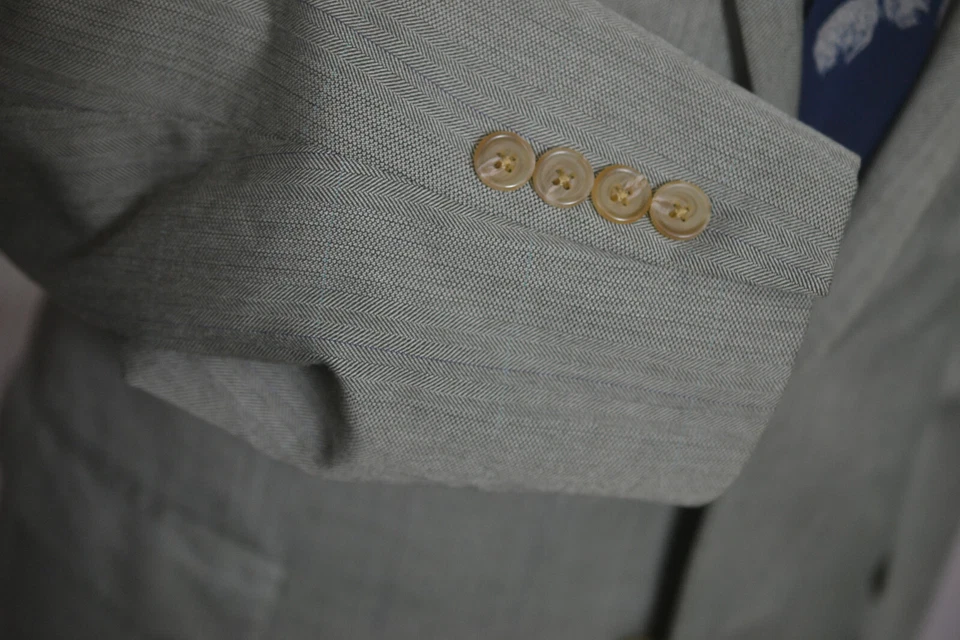 Ralph Lauren Hombres Beige Oliva ESPIGA Abrigo Deportivo Blazer Chaqueta TALLA 46R Foto 4 de 4