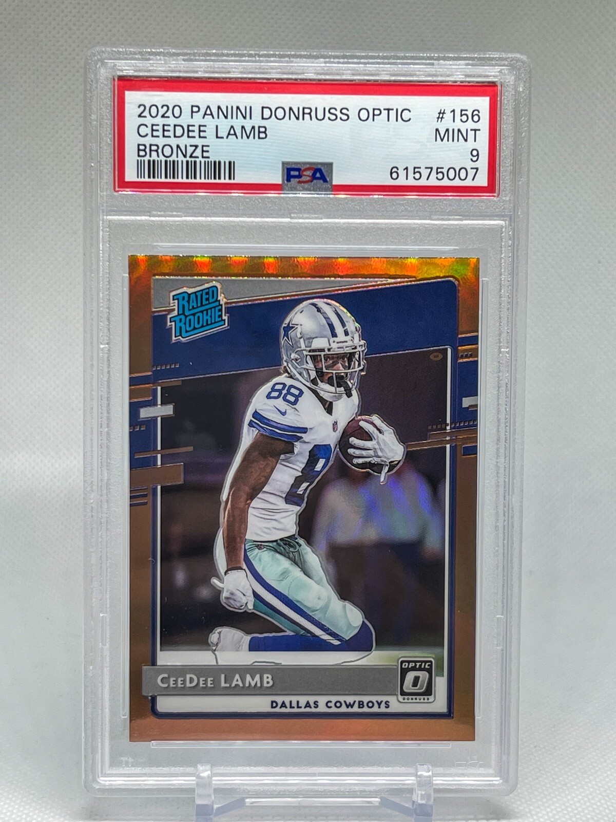 2020 Donruss Optic Bronze SP PSA 9 Mint CeeDee Lamb RC #156 Dallas Cowboys