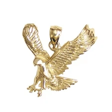 New 14k Yellow Gold Eagle Pendant