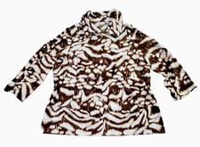 Zenergy Chicos Jacket Women 2 L/12 White Brown Zebra Animal Print Light
