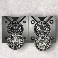 SILVER 1 GROSCHEN COIN (Ancient Prague - 1300's A.D) 2 Sided Graphite Coin Mold