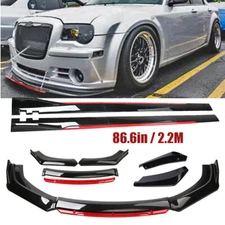 Front Bumper Lip Spoiler Splitter Glossy Black Red For Chrysler 300 Body Kit