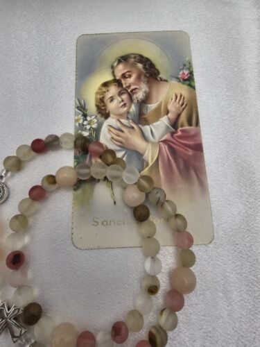 Bracciale Rosario San Giuseppe Rosario San Benedetto Stretch & Avvolgente con Biglietto di Preghiera Vintage - Foto 6 di 13