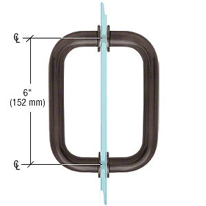 CRL BM6X6BBRZ Brushed Bronze 6" BM Series Tubular Back-to-Back Pull Handle - Picture 2 of 5