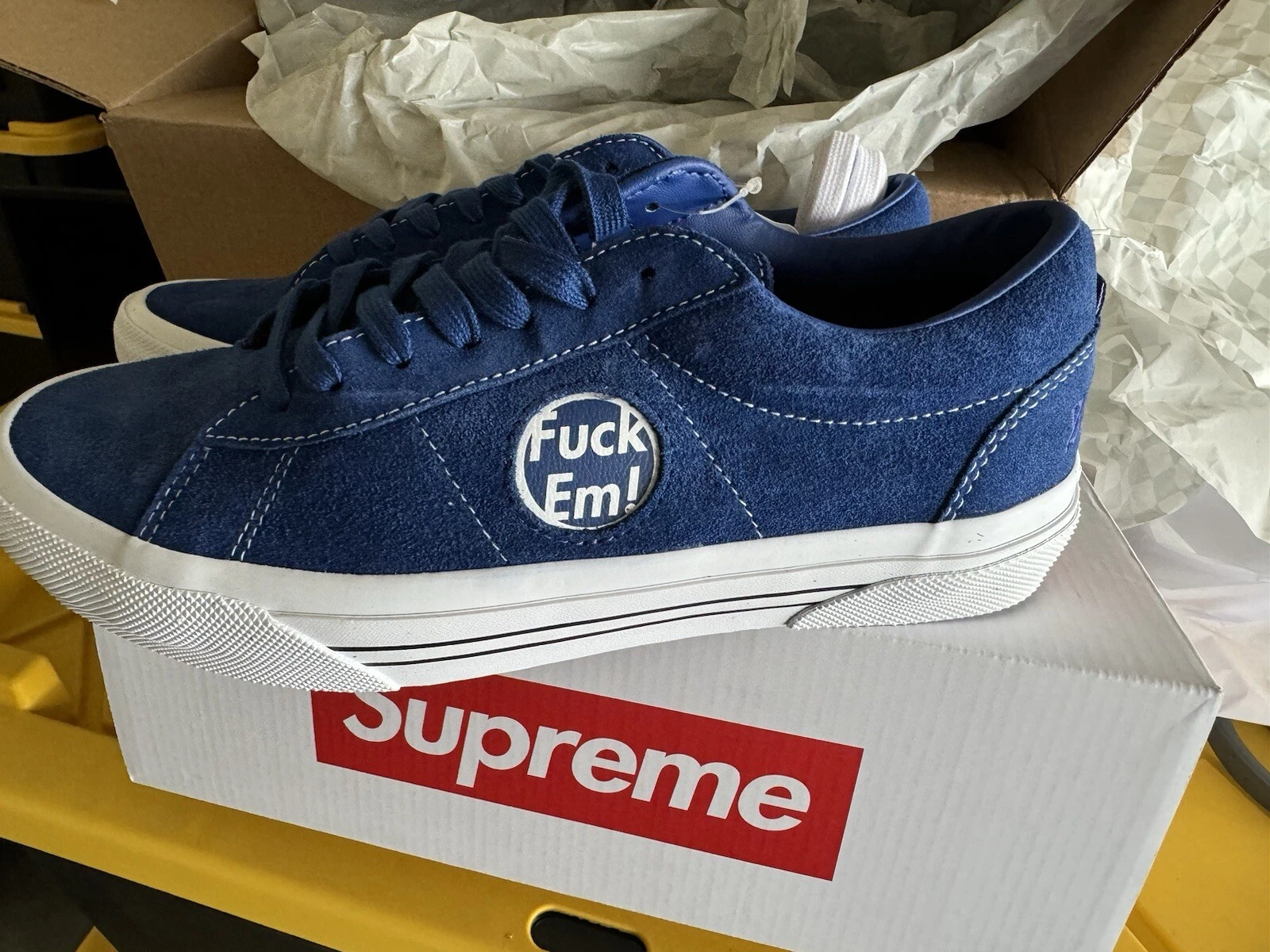 SUPREME VANS X SKATE SID S BLEU TAILLE 8,5 TOUT NEUF
