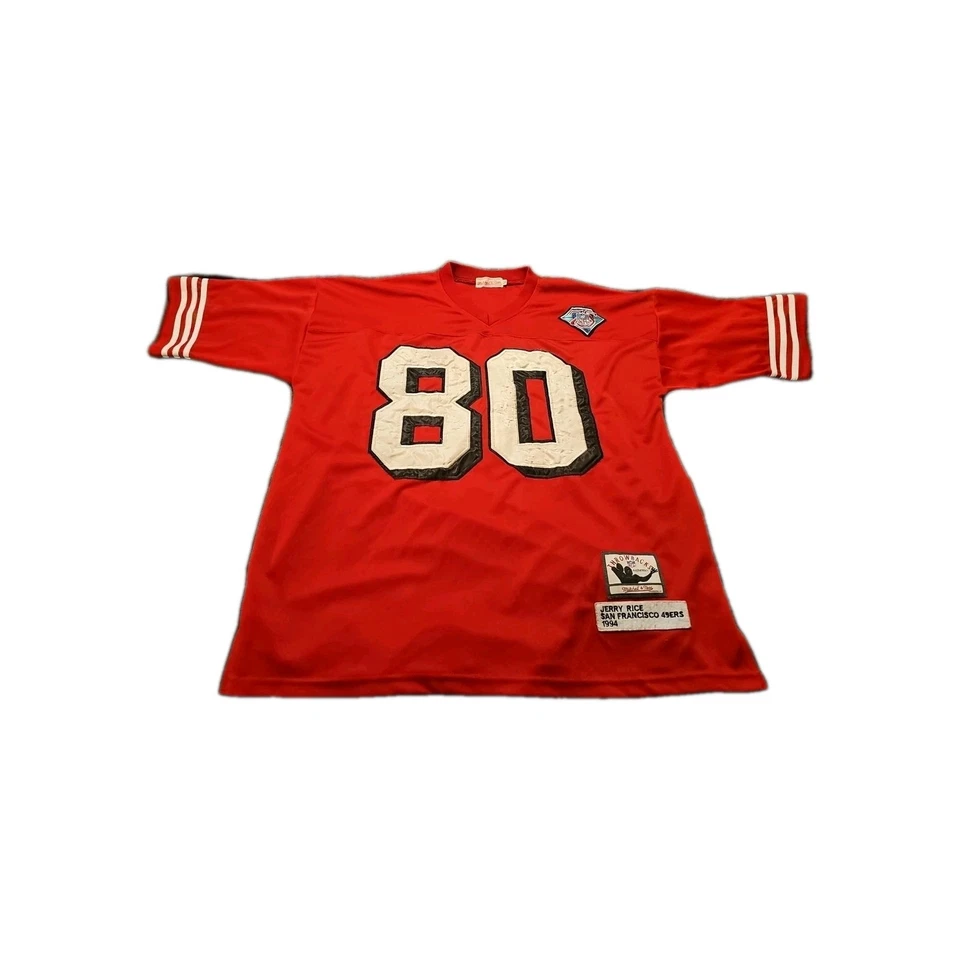 Camiseta deportiva para hombre San Francisco 49ers Jerry Rice Mitchell & Ness roja retro talla 52 Foto 4 de 4