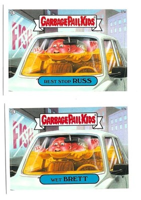 2004 Garbage Pail Kids - 37A & 37B Rest Stop Russ & Wet Brett - NM Cond