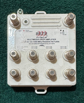 PCT ~ MA2 ~ 8P Multimedia Drop Amplifier ~ 5-42/54-1000 MHz Passive Return