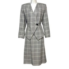 Tuta donna vintage Emily classica gonna a quadri taglia 10 ufficio sirena Dark Academia