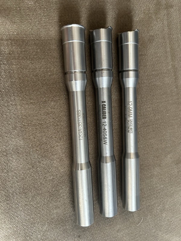 GaugeMate 12/9mm 12/40 s&w 12/.357  3 adapters
