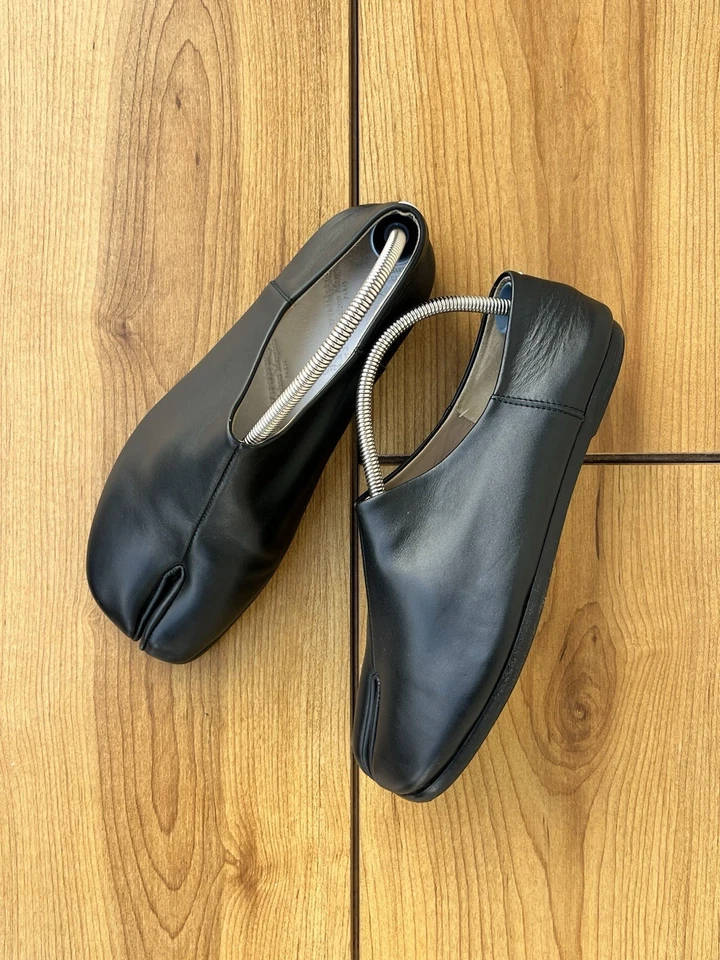 Maison Margiela Tabi Babouche Leather Flats In Black Size 37 EU|6.5US|4.5 UK - Image 3 of 4