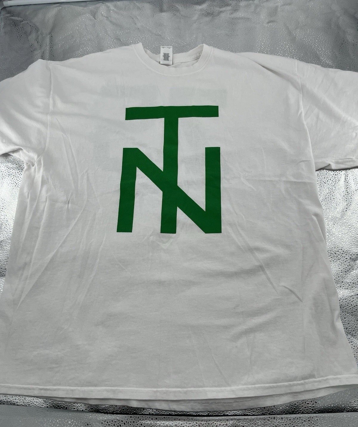 Band Merch White T-Shirt Green Logo 75 Back
