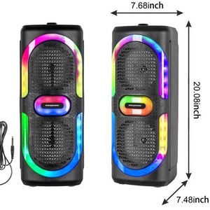 Maxpower MPD6D Bluetooth Portable Karaoke Speaker FM LED Rechargeable Mic Black