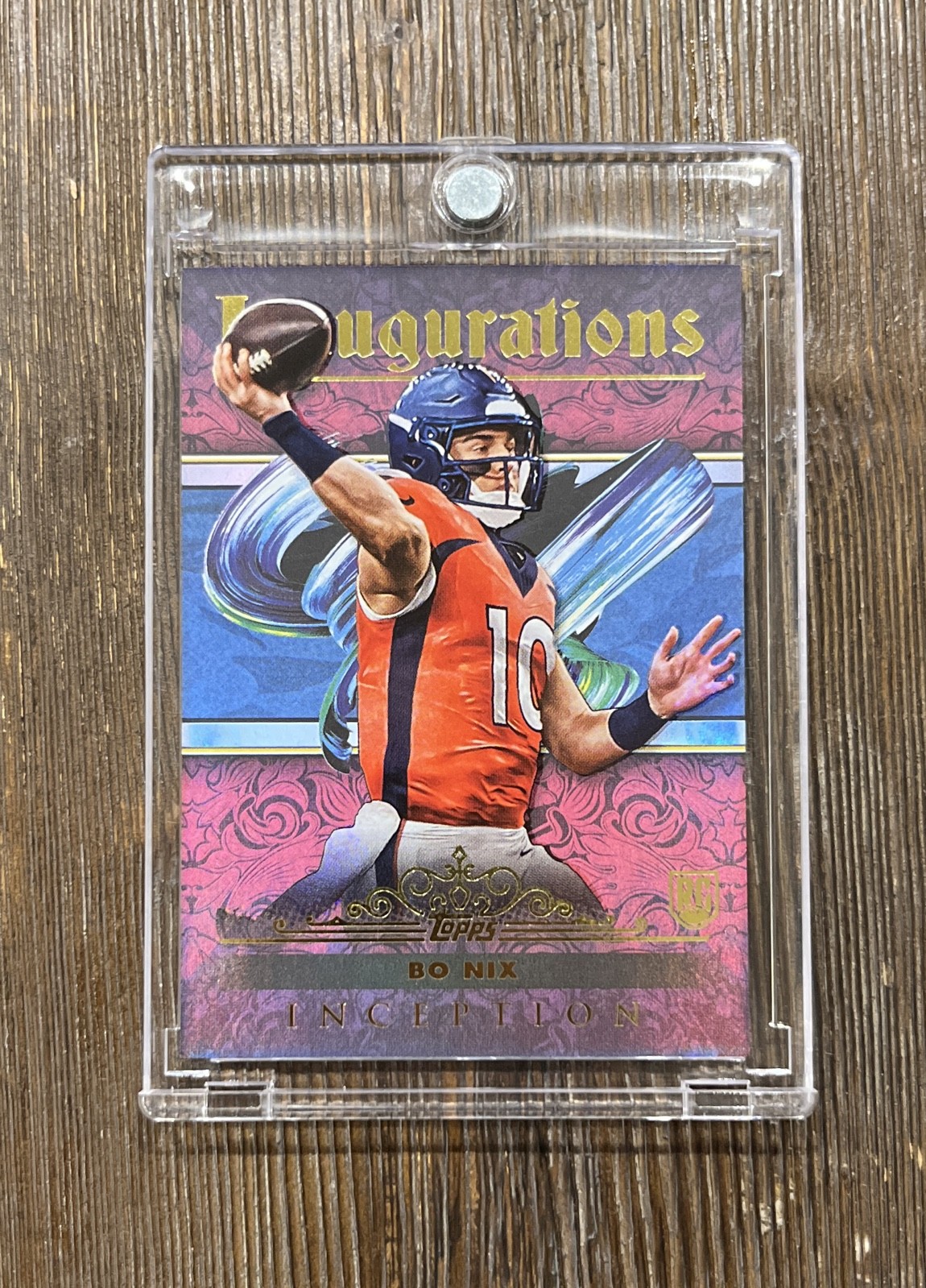 Bo Nix #I-4 Football Cards 2024 Topps Inception Inaugurations trading card — raw and PSA graded price guide