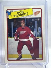 Bob Probert 1988-89 Topps Hockey Rookie Card Detroit Red Wings RC #181. rookie card picture