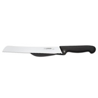 Giesser Brotmesser 24 Cm Schwarz Mit Abstandhalter Wellenschliff-Klinge 8395W 24