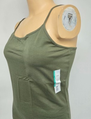 XL 16-18 Womens Scoop Tank Top Time & Tru Cotton Blend Sea Turtle Green