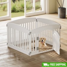 Folding Outdoor Dog Playpen Durable Pet Fence W/ Door Small Medium Dogs New