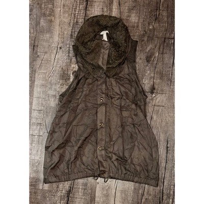 Matilda Jane Women's NWT Ambitious You Vest Sleeveless Lace Cowl Neck Drawstring