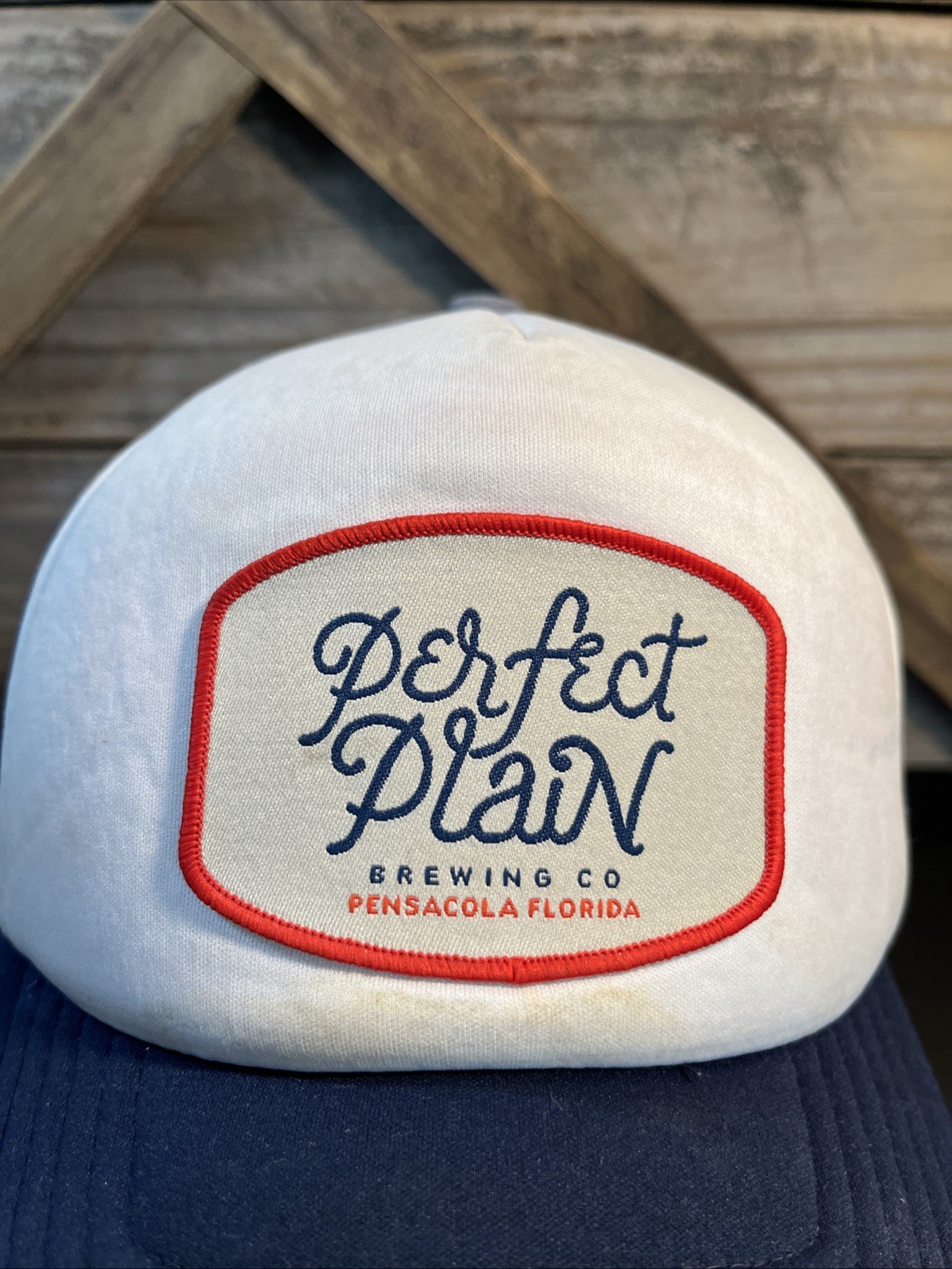 PERFECT PLAIN BREWING CO. PATCH CAP BLUE MESH SNA… - image 3