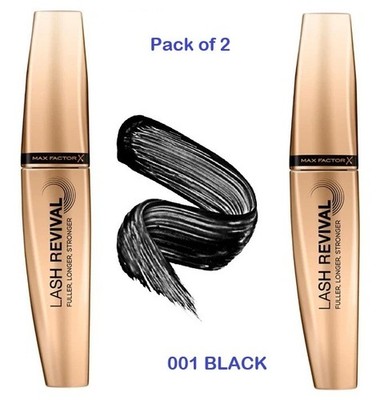 2 x Max Factor Lash Revival Mascara 001 Black Fuller Longer Stronger Eyelashes