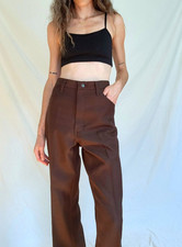 70s Vintage Wrangler Wrancher High Rise Boot Cut Brown Polyester Pants: 36x30