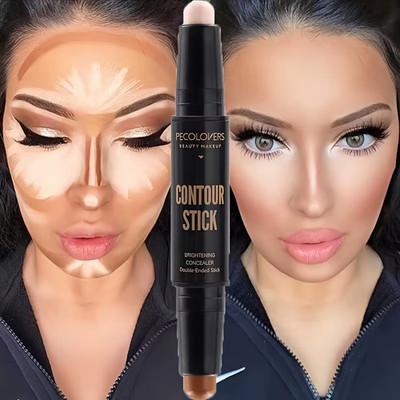 Double-Ended Contour Stick Concealer Highlighter - 3D Face Sculpting Makeup