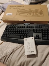 Wired Gaming Keyboard And Wireless Mouse New FREE SHIPPING SALE 
