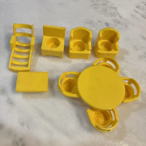 Vintage Fisher Price Little People Yellow Furniture