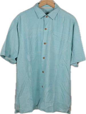 Tommy Bahama Blue Button Up Silk Hawaiian Shirt Men s Sz Medium - Fast Ship!