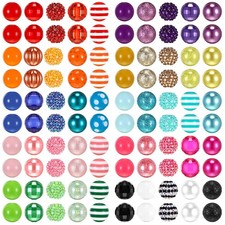 Huquary 100 Pcs 20mm Bubblegum Beads for Pens DIY Mixed, Small, Multicolor