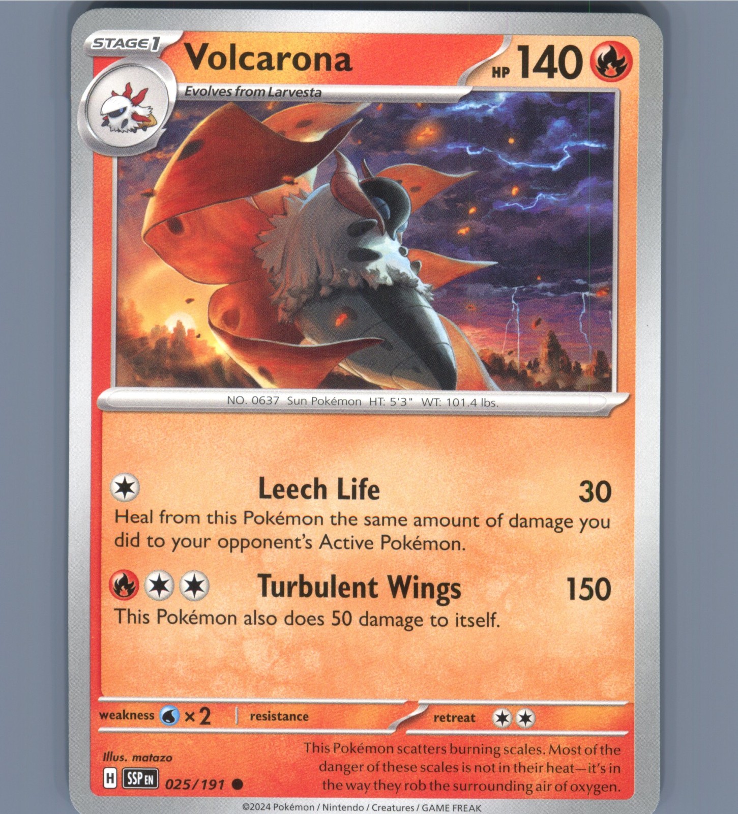 Volcarona Common SV08: Surging Sparks 025/191 NM English
