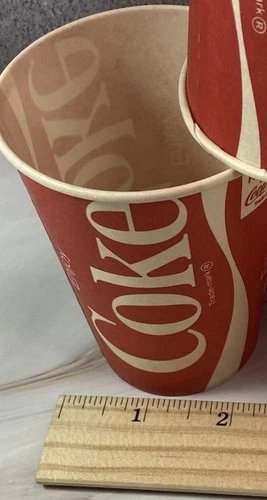 Vintage Coke Coca-Cola 9oz Wax Paper Vending/Dispensing Cup. Collectibles.