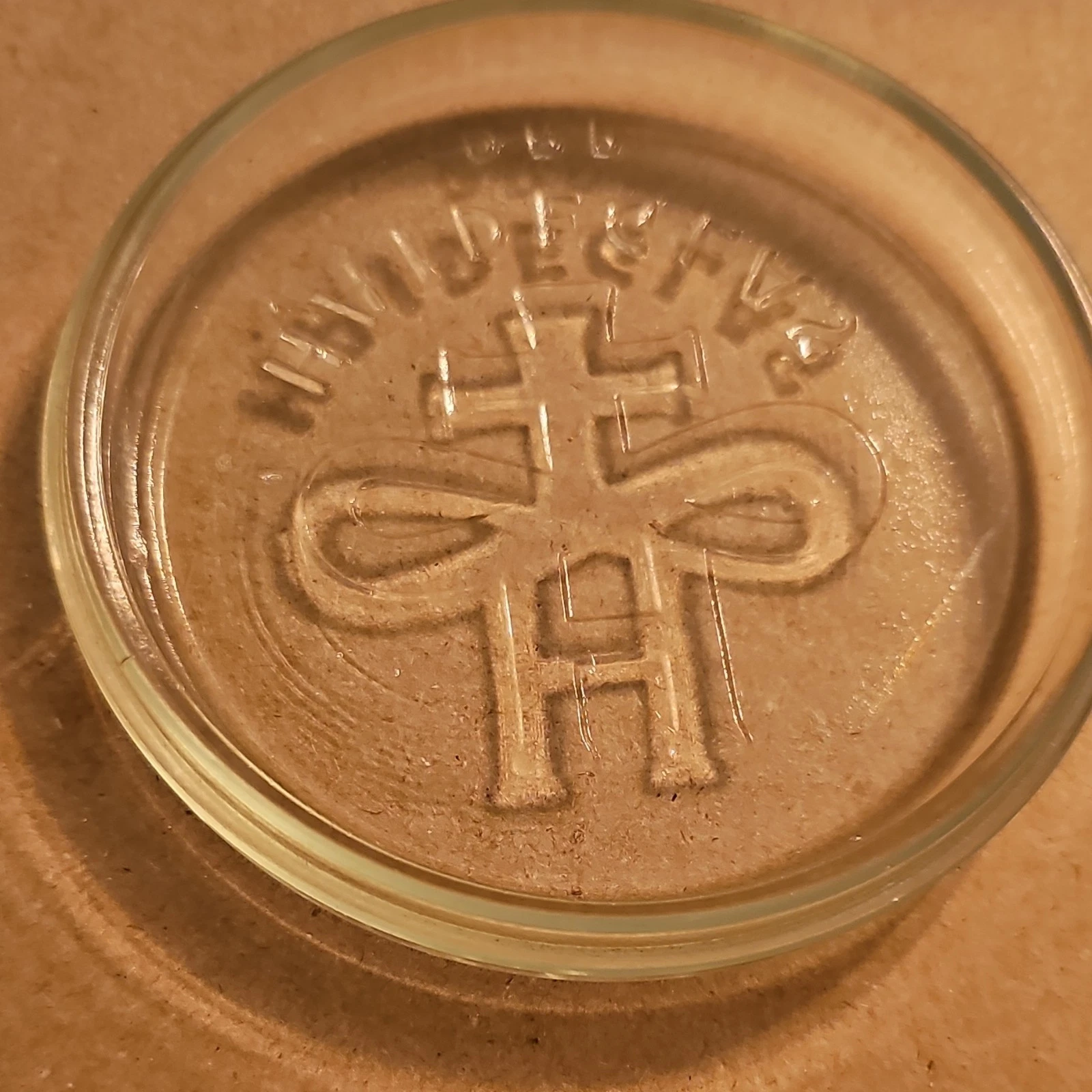 HAIDEGLAS Clear Glass Jar Lids Embossed Logo Collectible Lot