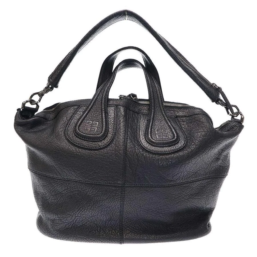 Auténtico bolso de hombro Givenchy Nightingale de cuero negro atemporal Foto 2 de 4