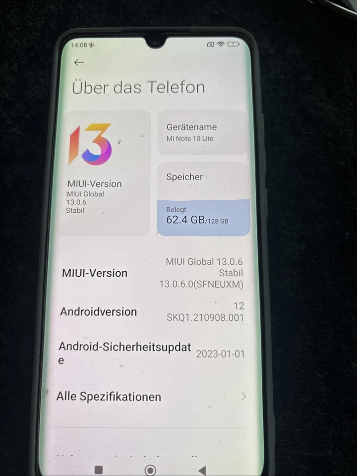 Xiaomi Mi Note 10 Lite - 128GB - Glacier White (Ohne Simlock) (Dual SIM), Foto 2 von 3