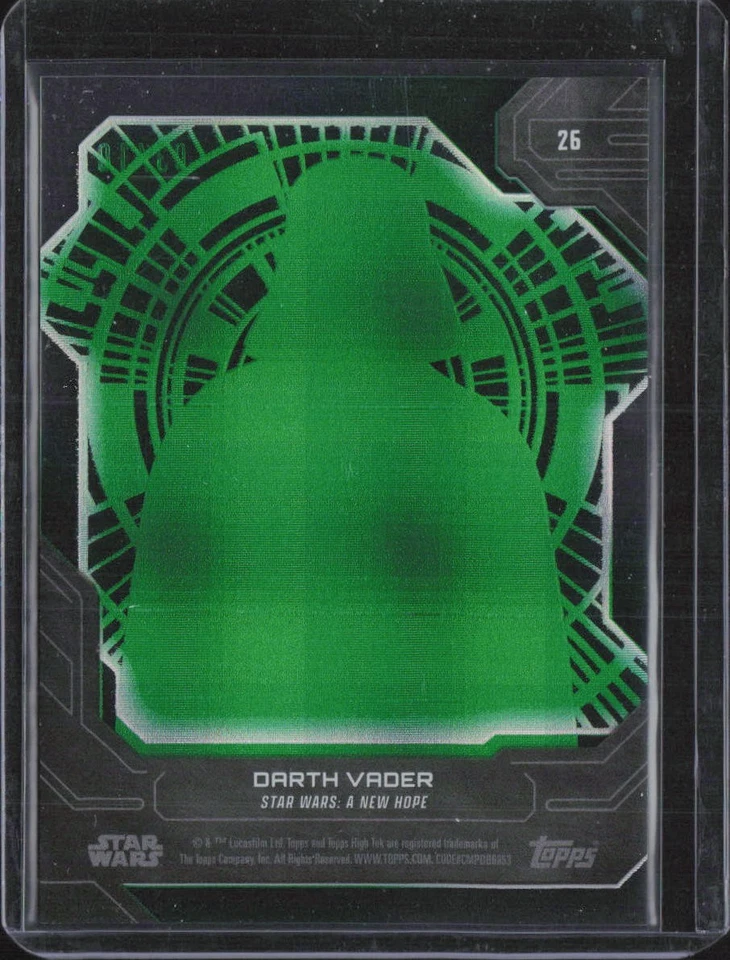 2024 Topps Star Wars High Tek Green Diffractor 03/10 #26 Darth Vader - MINT - Image 2 of 2
