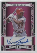 2024 Leaf Metal Sports Heroes Pink Shimmer /7 Vince Coleman #BA-VC1 Auto