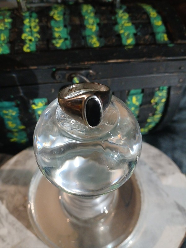 Silver Ring With Onix Stone