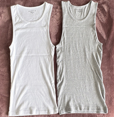 YoungLA Wife Lovers Size M Men's Tank Top 2 Pack White/Gray