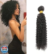 HeioWuio Curly Wave Brazilian Remy Human Hair 1 Bundles Hair Extensions For W