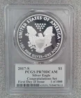 2017-S Proof American .999 Silver Eagle PCGS PR70DCAM Congratulations (112)