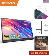 Portable Monitor 15.6 Inch 1080P USB-C HDMI Ultra-Slim Travel Monitor with Ki...