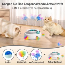 Interaktives Katzenspielzeug – Automatischer Katzenball Mit Vogelgeräuschen, USB-ladbar