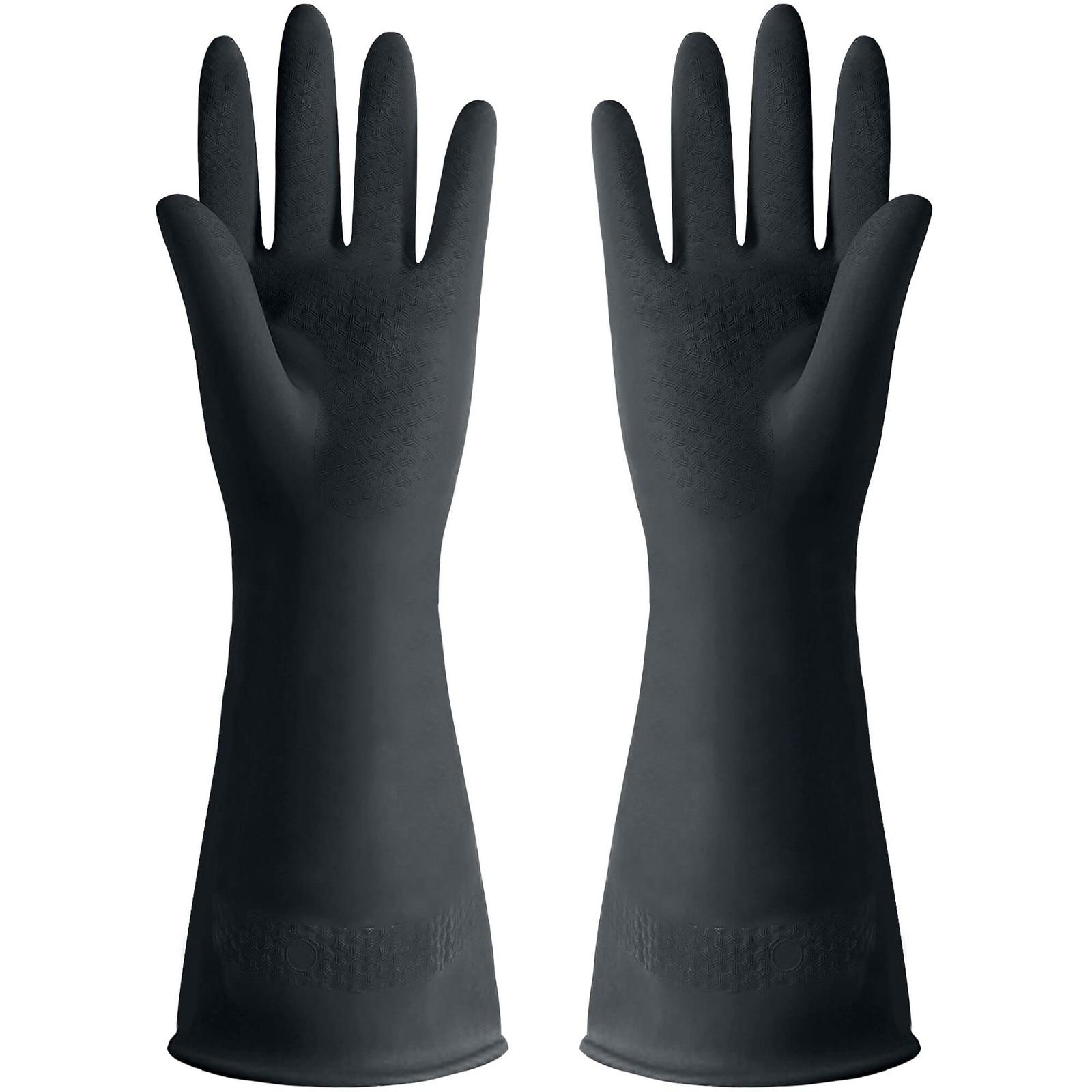 Black Latex Cleaning Gloves for Kitchen Dishwashing and Household Chores - Heavy Duty Protection